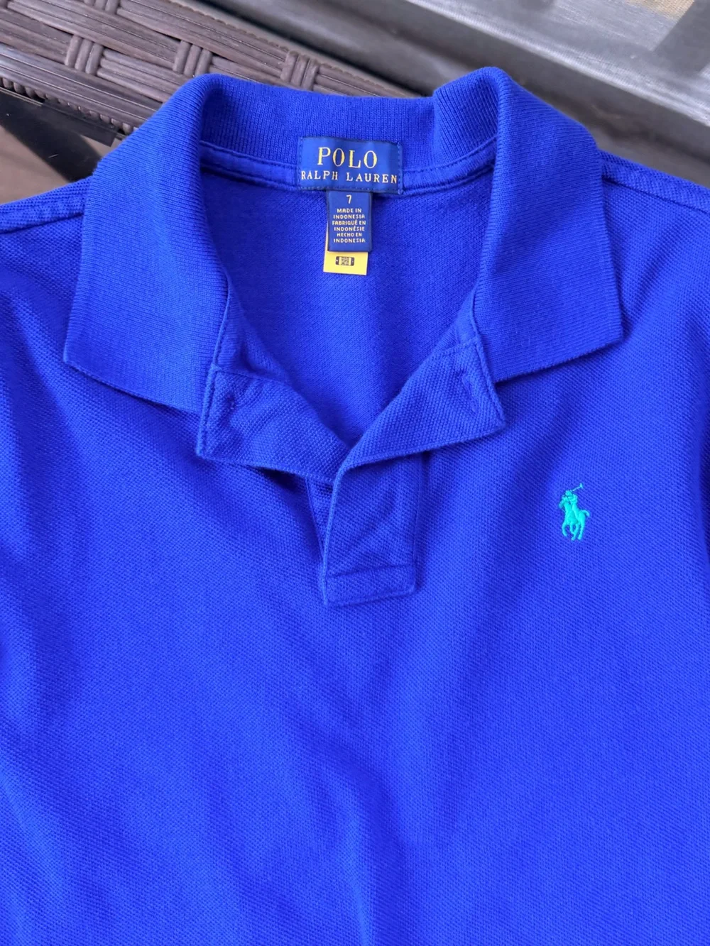 Ralph Lauren Polo Classic Fit Kids Polo Shirt - Royal Blue Size 7